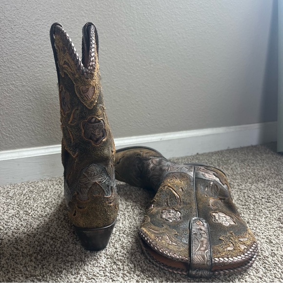 Dan Post Vintage Embroidered Leather Cowgirl Boots Women's Size 9 - Picture 4 of 6
